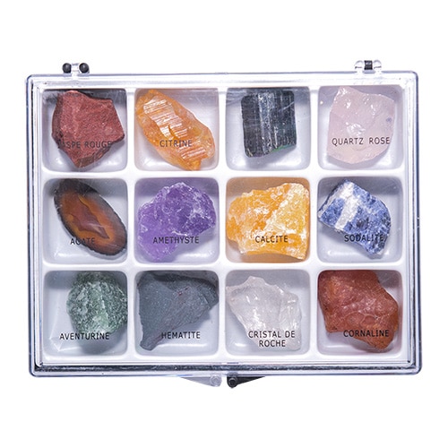 Lithoangel.com, Boutique lithotéhrapie en ligne - L'instant avec les anges - Boîte de 12 pierres naturelles bruts