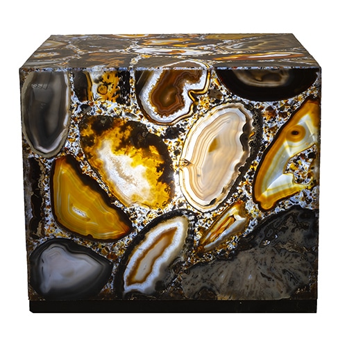 lithoangel - L'instant avec les anges - Lampe cube d'agate naturelle luxe